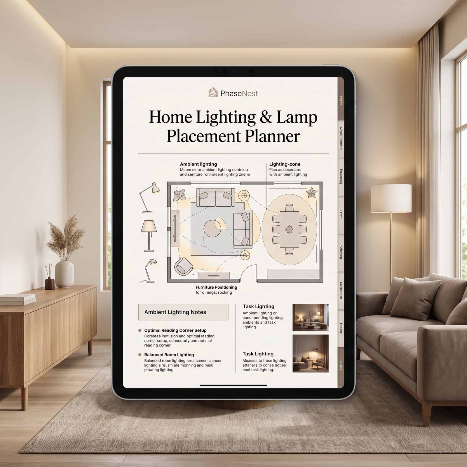 Home Lighting & Lamp Placement Planner